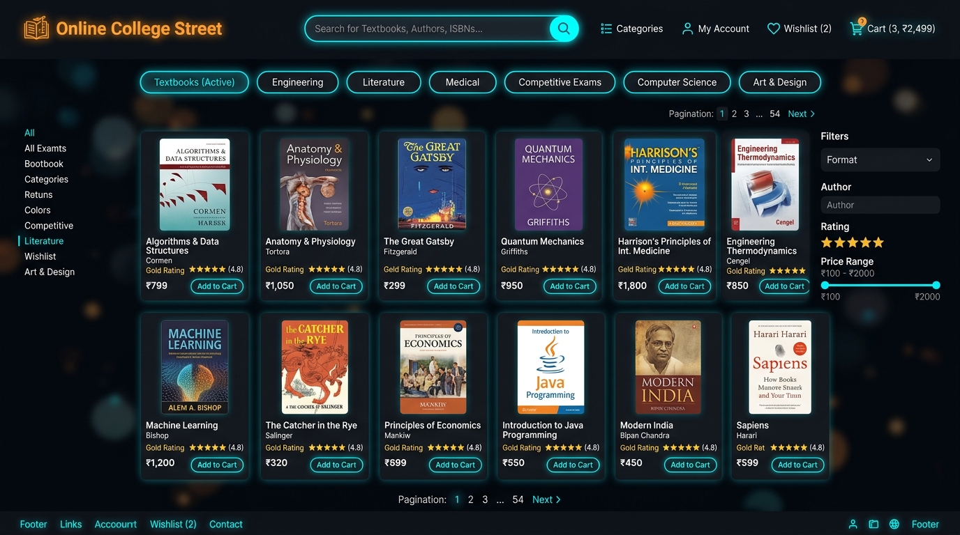 Live interface preview of https://onlinecollegestreet.com/