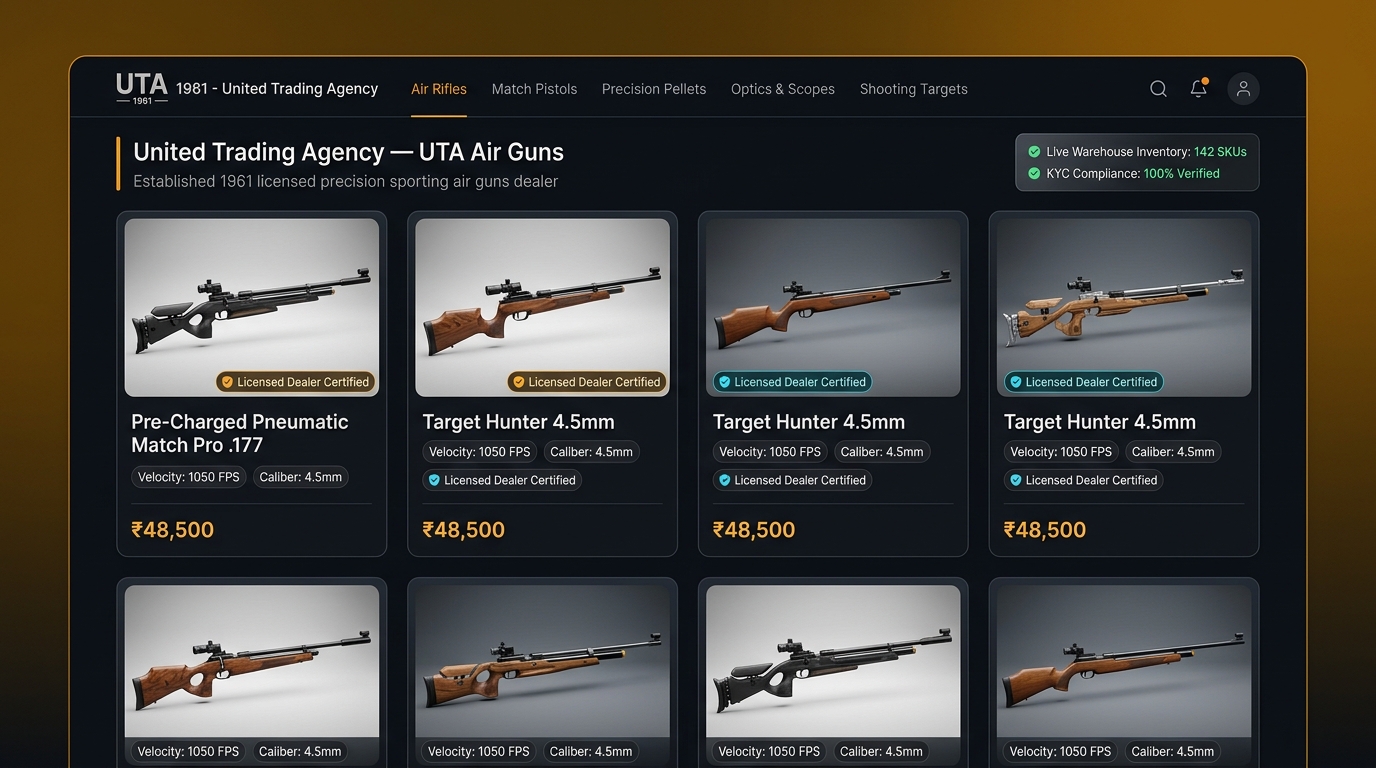 Live interface preview of https://www.utaairguns.com/
